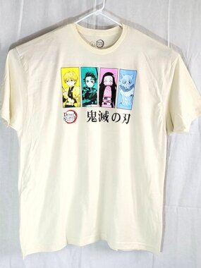 Demon Slayer Anime T-Shirt Cream Tanjiro Nezuko Zenitsu Inosuke Size 3XL NWT
